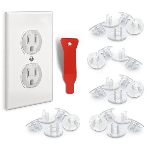 Baby Proof Me 24-Pack Outlet Covers - Shock Prevention, Easy Installation, Secure Plastic Plug Covers for Power Sockets