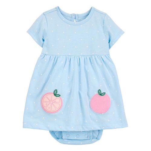 Baby Girls Carter's Polka Dot Peach Bodysuit Dress