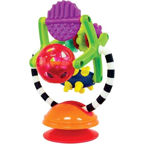 Sassy Teethe & Twirl Sensation Station 2-in-1 Suction Cup High Chair Toy, Developmental Tray Toy for Early Learning, Ages 6+ Months