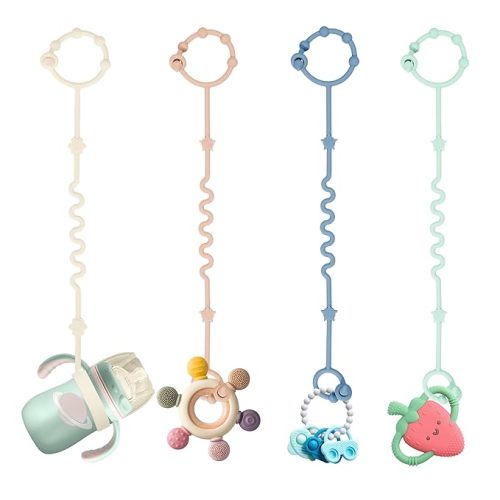 Toy Straps for Baby,Silicone Setpacifier Clip,Applies to Car Seat Toy,Teether Toy,High Chair,Stroller Accessories,Baby Toy Clips,Cribs,Rocking Chair