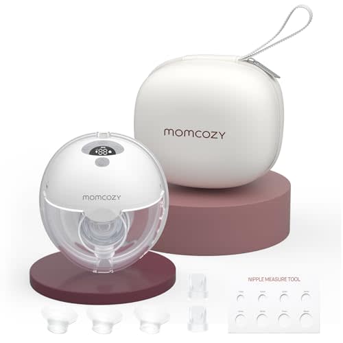 Momcozy Breast Pump Hands Free M5, Baby Mouth Double-Sealed Flange with 3 Modes & 9 Levels, 24mm, 2 Pack Blue