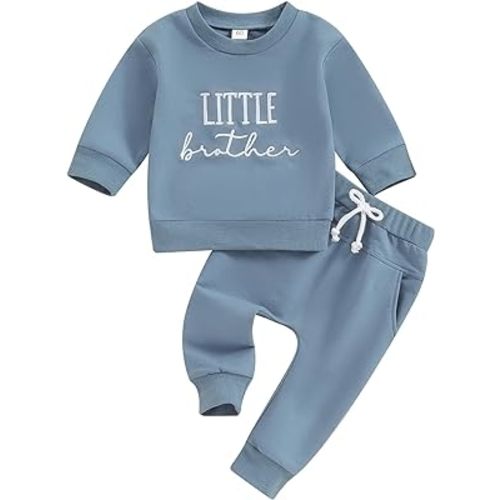 Sibling Matching Outfits Newborn Toddler Baby Long Sleeve Crewneck Sweatshirt with Pants Cute Fall Winter Clothes