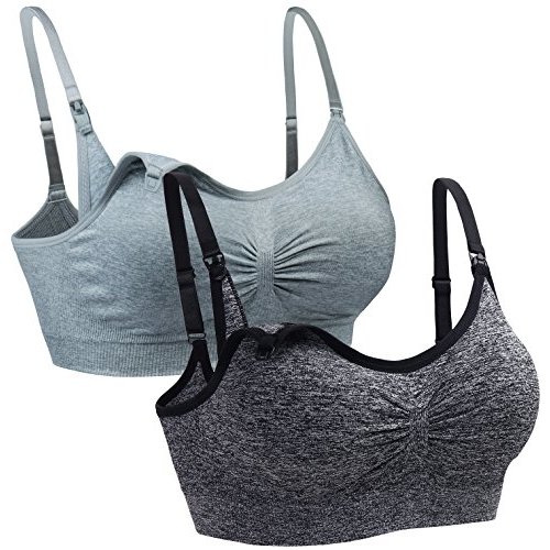 Suekaphin 2PACK Nursing Maternity Bra for Pregnancy Women Breastfeeding Comfortable Sleeping with Extenders