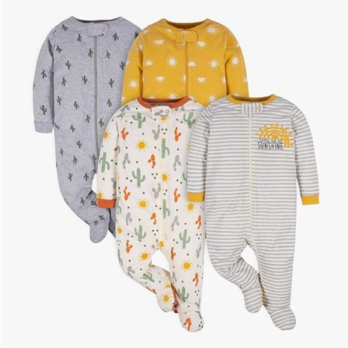 Gerber Baby Boys 4 Pack Sleep 'N Play Footie