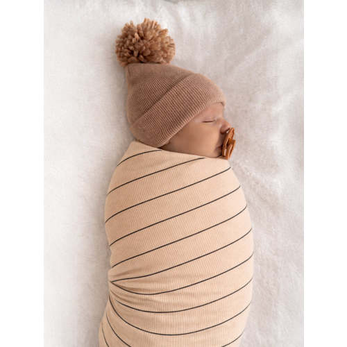 Tan/Black Stripe / Ribbed Swaddle – SpearmintLOVE