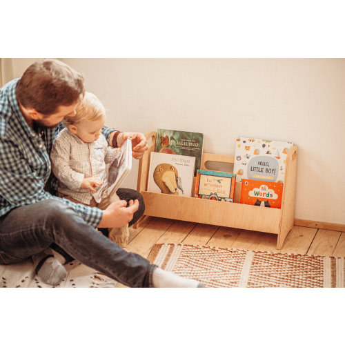 Montessori bookshelf - Wood Toddler Bookcase, Shelf for kids, Modern bookshelf, Nursery shelf Book stand Montessori furniture