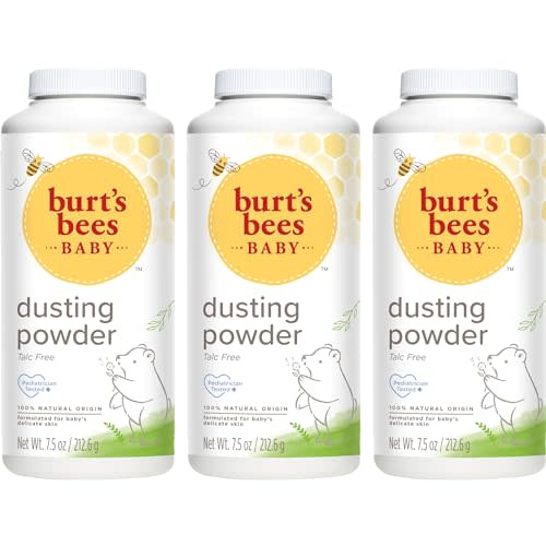 Burt's Bees Baby Dusting Powder, Talc Free and Hypoallergenic for Safe and Gentle Comfort, 100% Natural Origin, Pediatrician Tested, 7.5 Oz (Pack of 3)