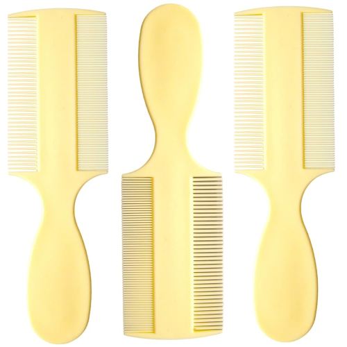 Vakly Fine Tooth Baby Comb [Pack of 3] Double Sided Hair Comb For Babies With Extra Fine Rounded Teeth for Newborn Baby's and Infants and Toddlers with Cradle Cap and Adults with Dandruff and Lice