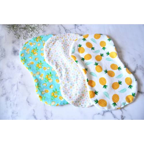 Yellow Gender Neutral Burp cloths set | Super Soft Flannel Terry burp cloth |summer tropical pineapple lemon baby shower gift |new baby gift