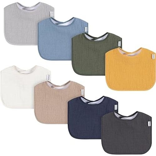 Gerber Unisex Baby Muslin 8 Pack Drooling Bibs