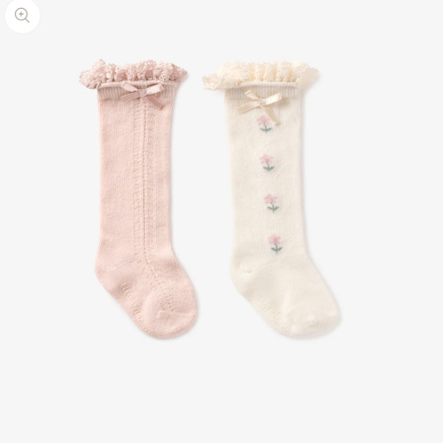 Floral Knee-high Non Slip Baby Socks 2 pack – Elegant Baby