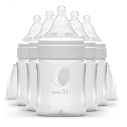 Evenflo Feeding Premium Proflo Venting Balance Plus Wide Neck Baby, Newborn and Infant Bottles - Developed by Pediatric Feeding Specialists - 5 Ounce (Pack of 6)