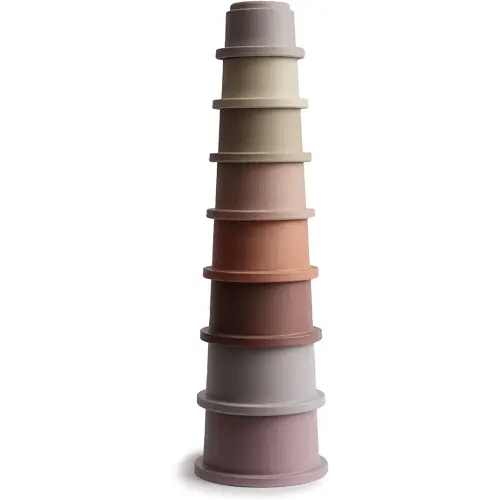 mushie Stacking Cups Toy 8pcs | Made in Denmark (Petal)