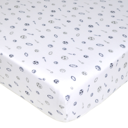 American Baby Co. Cotton Jersey Knit Fitted Crib Sheet, Grey Sports