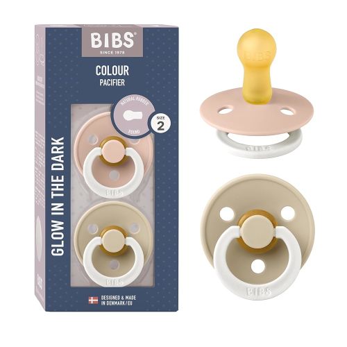 BIBS Pacifiers | Natural Rubber Baby Pacifier Combo | Set of 2 BPA-Free Soothers