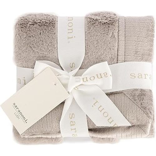 SARANONI Security Blankets for Babies Super Soft Boutique Quality Lush Luxury (Feather Gray, Mini 15" x 20")