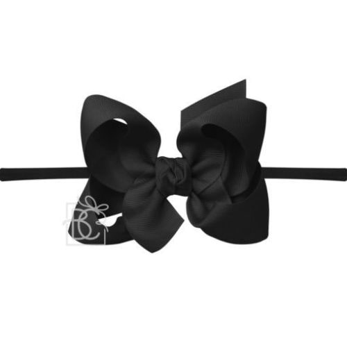 1/4" Pantyhose Headband with Grosgrain Bow - Beyond Creation