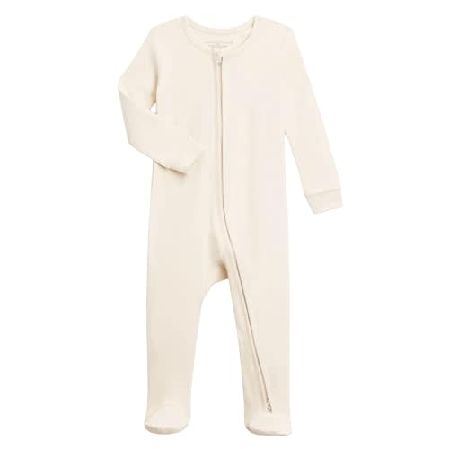 Colored Organics Baby Zip-Up Footed Sleeper with 2-Way Zipper - Newborn Organic Cotton Pajamas