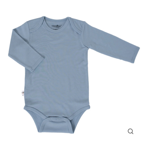 Baby Bodysuit, Long Sleeve, Merino Wool, Blue