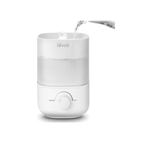 LEVOIT Top Fill Humidifiers for Bedroom, 2.5L Tank for Large Room, Easy to Fill & Clean, 28dB Quiet Cool Mist Air Humidifier for Home Baby Nursery & Plants, Auto Shut-off for Safety, 25H