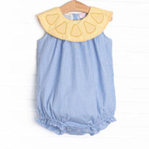 Lemon Grove Gingham Applique Bubble, Blue – Stitchy Fish