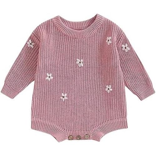 FYBITBO Baby Girl Boy Sweater Knit Oversized Pullover Sweatshirt Romper Onesie Warm Fall Winter Clothes Outfit Newborn