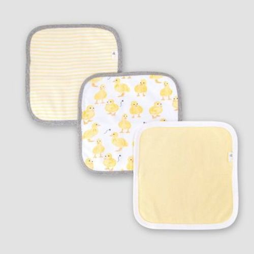 Burt's Bees Baby® Baby Girls' Set Of 3 Little Ducks Washcloths - Yellow