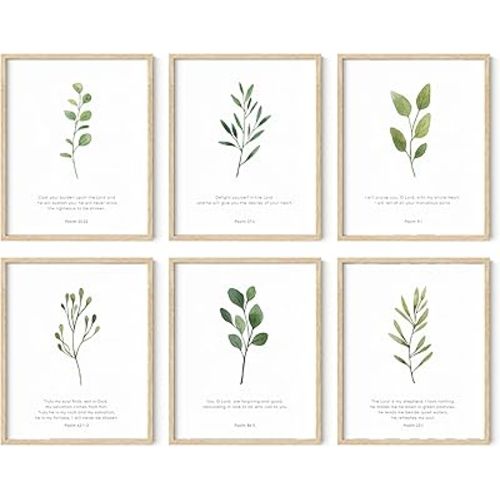 HAUS AND HUES Bible Verses Wall Decor - Set of 6 Christian Wall Decor Scripture Wall Art Bible Verses Wall Art Bible Verse Wall Decor Scripture Art Wall Decor Christian Posters (Black Frame, 8x10)