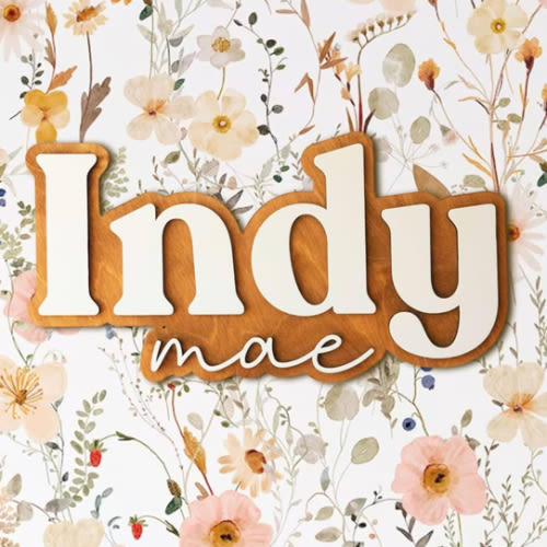 Custom Wood Name Sign for Nursery or Kids Room, Instant Font Preview, Multiple Styles Available Unpainted, Painted or Stained, Personalized Baby Gift (Backboarded Name Sign - Block + Script Style 2)