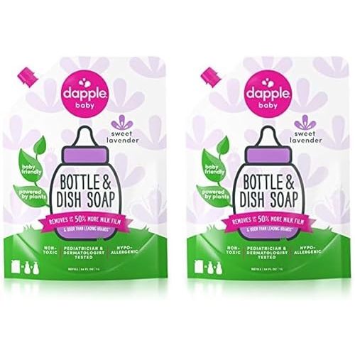 dapple: Refill pack: Baby Bottle and Dish Liquid, Lavender 34 oz (Pack of 2)