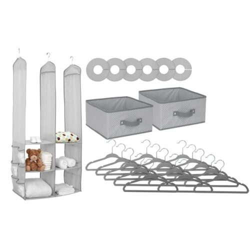 Delta Children 24-Piece Nursery Storage Set - Dove Gray