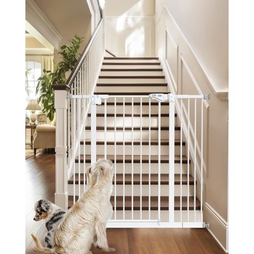 InnoTruth 29-39.6”Baby Gate for Stairs, 36" Extra Tall, Dual-Lock Safety and One Hand Opening Design