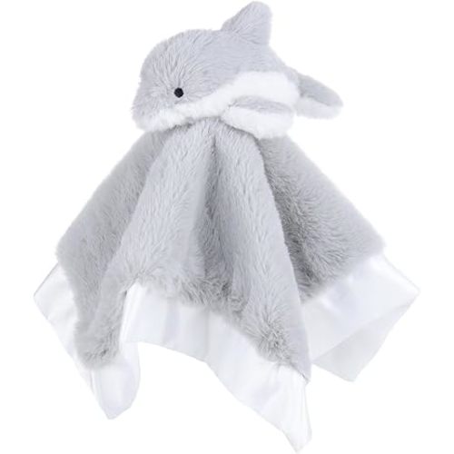 Apricot Lamb Ocean Stuffed Animals Sea Dolphin Soft Loveys for Babies, Security Blanket for Baby Boy and Girl, 13.8 Inches for Infant and Toddlers, Gray