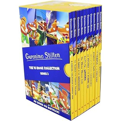 Geronimo Stilton: The 10 Book Collection Series 3 Box Set (A Cheese-Coloured Camper Van, The Search for Sunken Treasure, The Mona Mousa Code ... The ... Of The Fire Ruby, The Mouse Island Marathon)