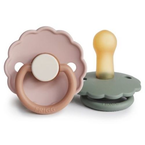 Frigg Daisy Natural Rubber Pacifier 2-pack Blush/cream 6-18 Months