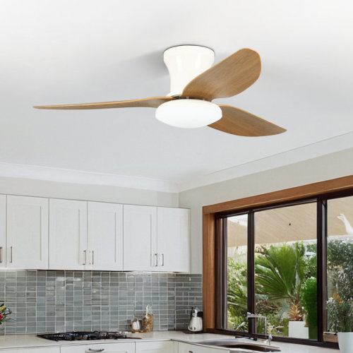 Wrought Studio™ Karlena Ceiling Fan with LED Lights and Remote Control & Reviews | Wayfair