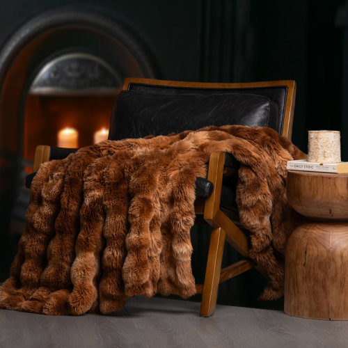 EverGrace Ridgeline Faux Fur Throw Blanket & Reviews | Wayfair