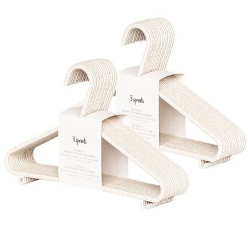 3 Sprouts Kids & Baby Wheat Straw Plastic Hangers 30 Pack - Cream