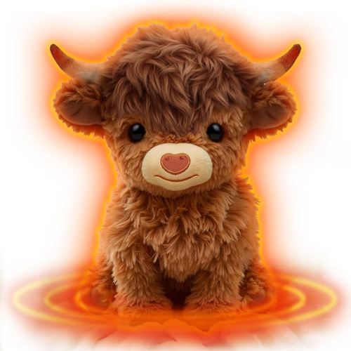 Highland Cow Microwavable Stuffed Animals, Microwavable & Heatable Weighted Cow Plush, 9 inch, 1.5lbs Comfort for Period Cramps Cow Stuffed Animal Gifts for Girls Women Girls Boys Kids