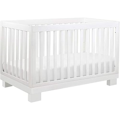Babyletto Modo 3-in-1 Convertible Crib with Toddler Bed Conversion Kit in White, Greenguard Gold Certified