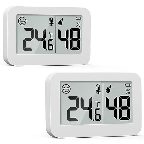 2-Pack Mini Hygrometer Indoor Thermometer