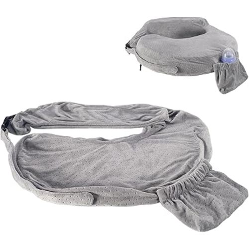 Pillow Cover Compatible with My Breast Friend,Stretchy and Soft Slipcover Sleeve with Handy Side Pocket, Gray,1 Pack(No Pillow)