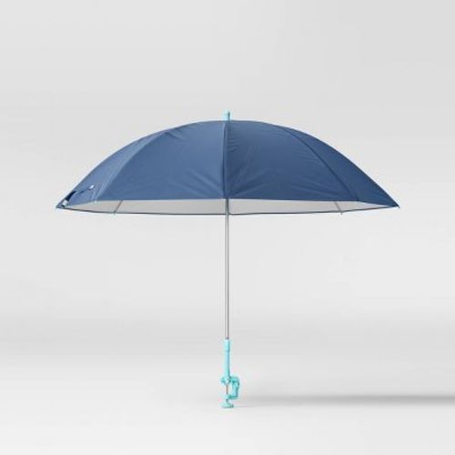 4' Clamp On Outdoor Patio Beach Umbrella Navy Blue - Sun Squad™