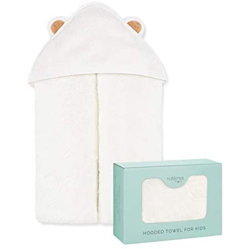 Natemia Extra Soft Rayon from Bamboo Baby Hooded Towel | Super Absorbent and Hypoallergenic | Sized for Infant and Toddler
