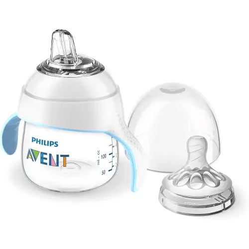 Philips Avent Natural Trainer Sippy Cup with Fast Flow Nipple and Soft Spout, 5oz, 1pk