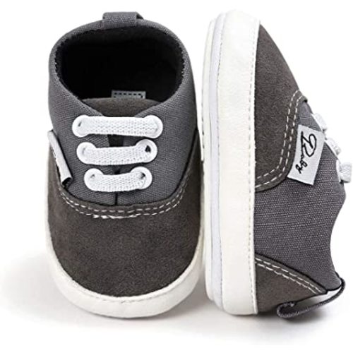 Morbido Infant Baby Boys Girls Canvas Sneaker Toddler Slip On Anti Skid Newborn First Walkers Candy Shoes for 0-18 Months