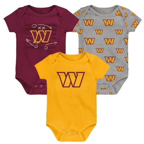 Washington Commanders Newborn & Infant Team Starter 3-Pack Bodysuit Set
