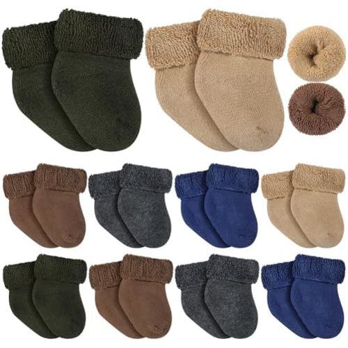 Twistover 10 Pairs Preemie Cotton Turn Cuff Socks