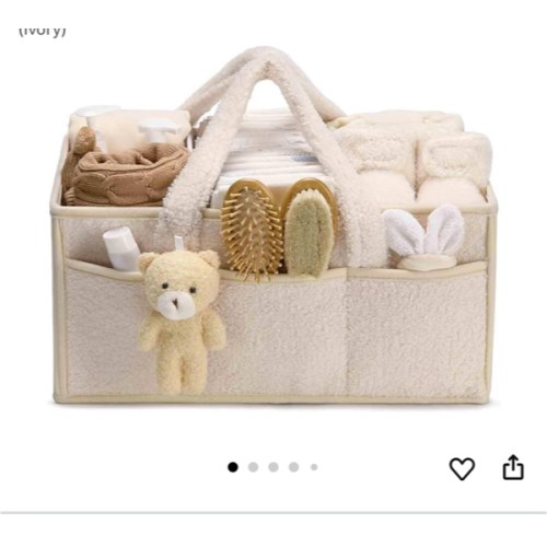 Baby Diaper Caddy Organizer for Changing Table, Baby Storage Basket for Diapers and Baby Wipes, Baby Shower, Car Caddy Organizer, Nursery Diaper Organizer, Portable Diaper Storage (Ivory): Baskets & Liners: Amazon.com.au