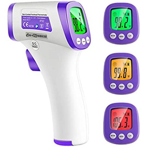 Infrared Forehead Thermometer, Non-Contact Forehead Thermometer for Adult, Kids, Baby, Accurate Instant Readings No Touch Infrared Thermometer with 3 in 1 Digital LCD Display for Face, Ear, Body